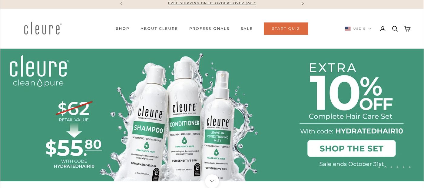 Cleure: Before: promo banner