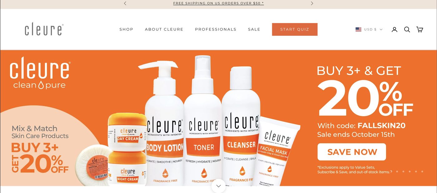 Cleure: Before: promo banner