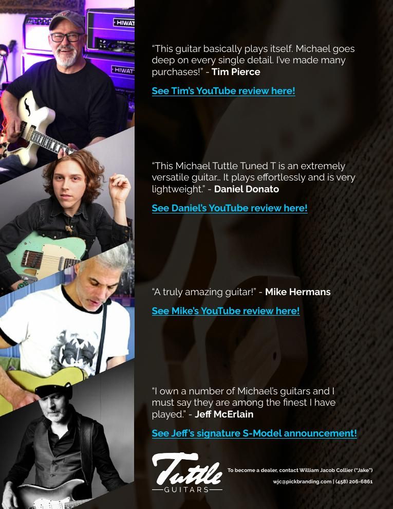 Tuttle Guitars: Dealer press kit
